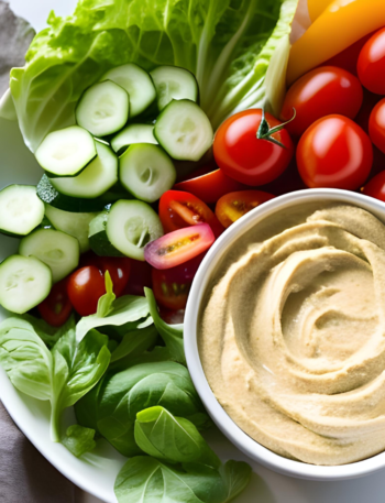 Hummus and Veggie Lettuce Boats