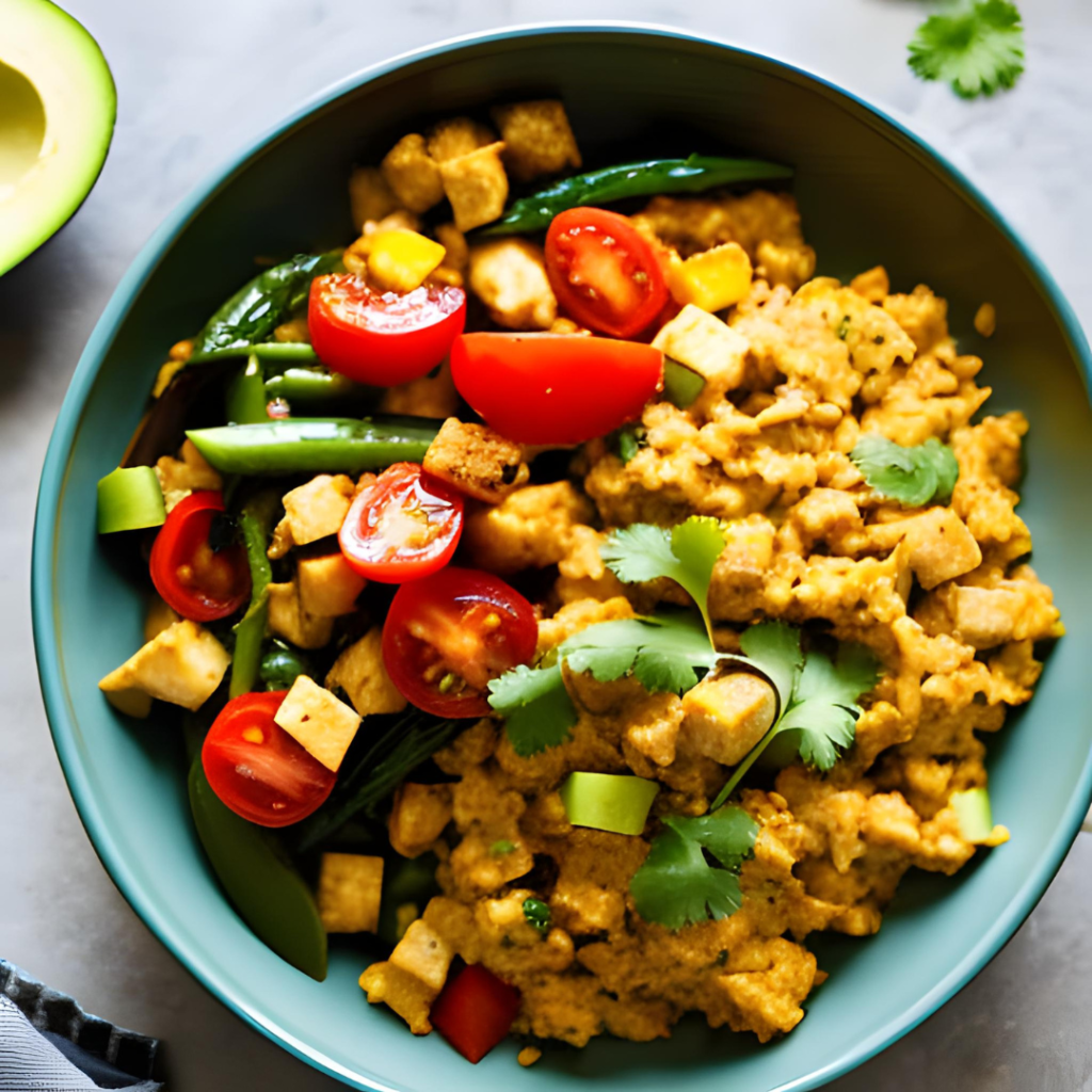 Scrambled Tofu with Veggies - Tofu Veggie Scramble Fiesta