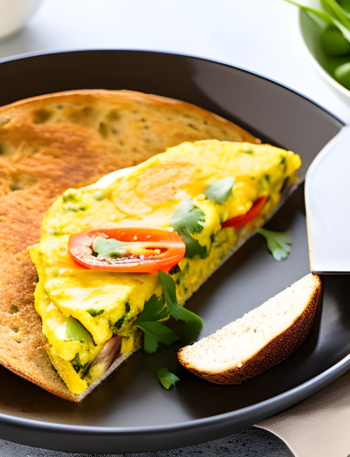 Veggie Omelette with Whole Grain Toast