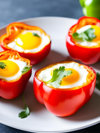 Baked Eggs in Bell Pepper Cups
