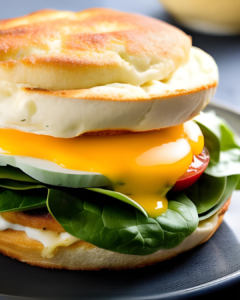 spinach and egg breakfast sandwhich