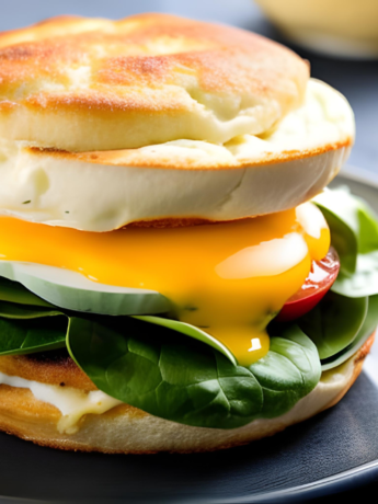 spinach and egg breakfast sandwhich